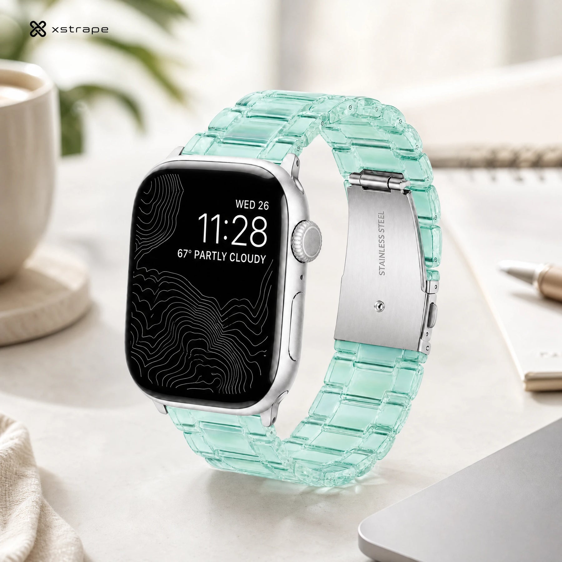 Xstrape Aqua Crystal Link Bracelet for Apple Watch