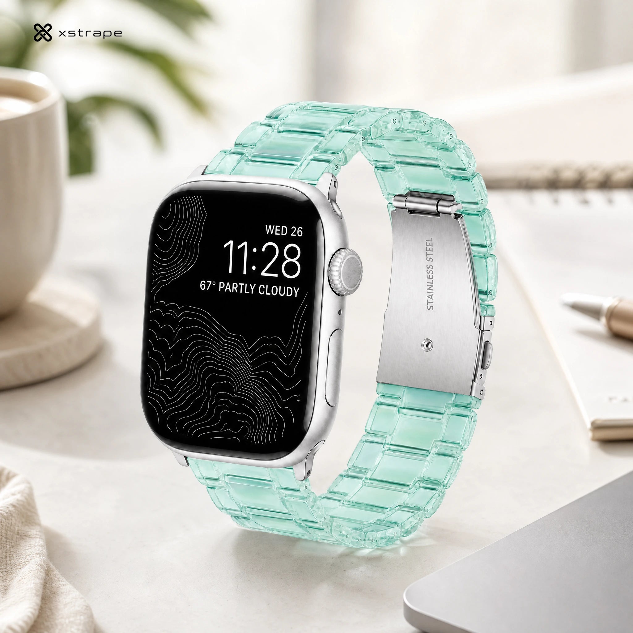 Xstrape Aqua Crystal Link Bracelet for Apple Watch
