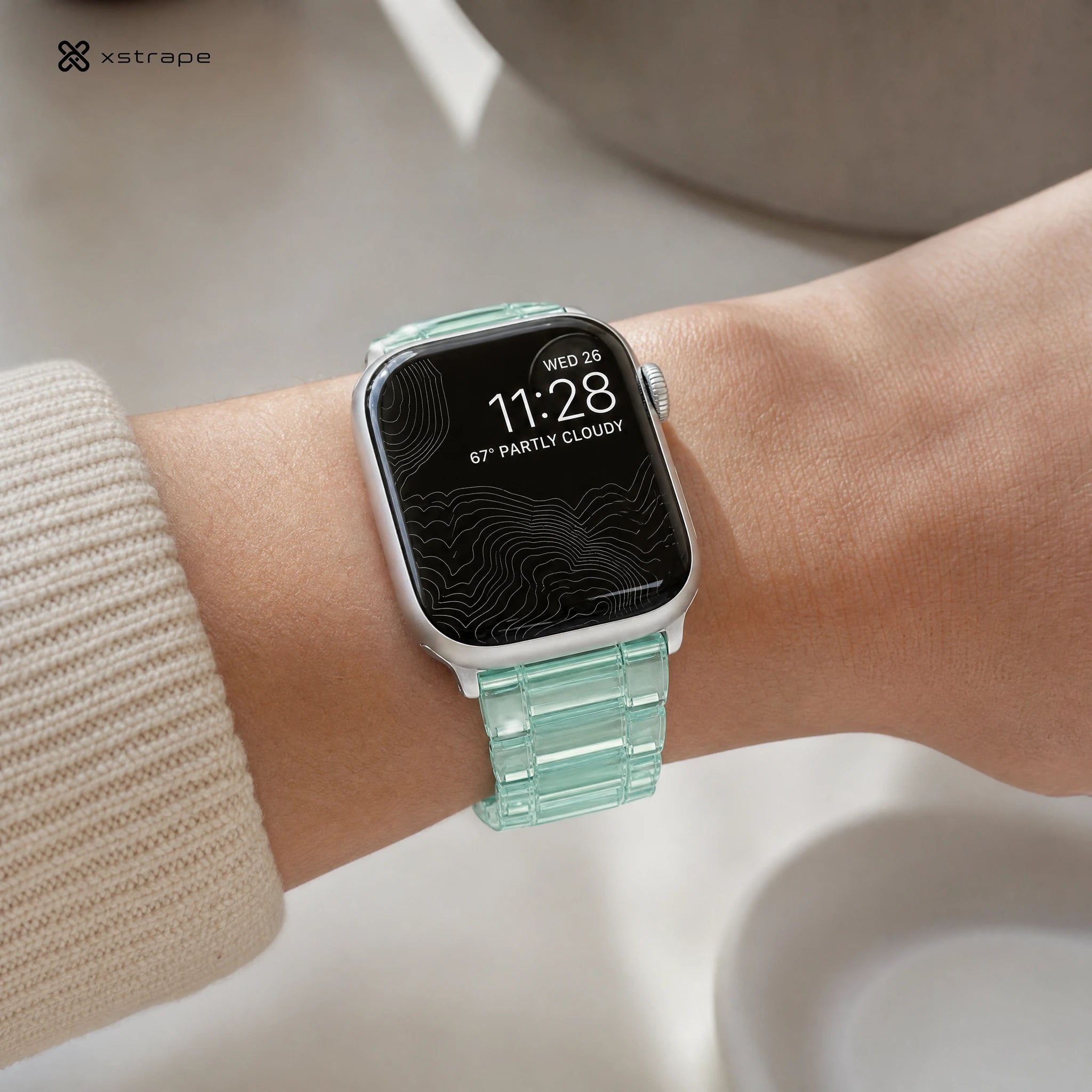 Xstrape Aqua Crystal Link Bracelet for Apple Watch