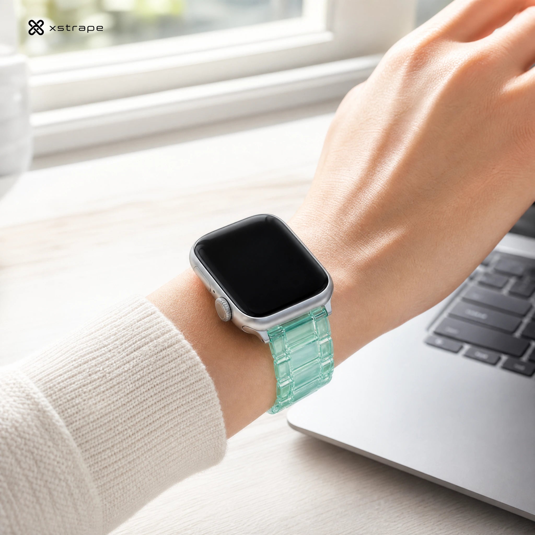 Xstrape Aqua Crystal Link Bracelet for Apple Watch