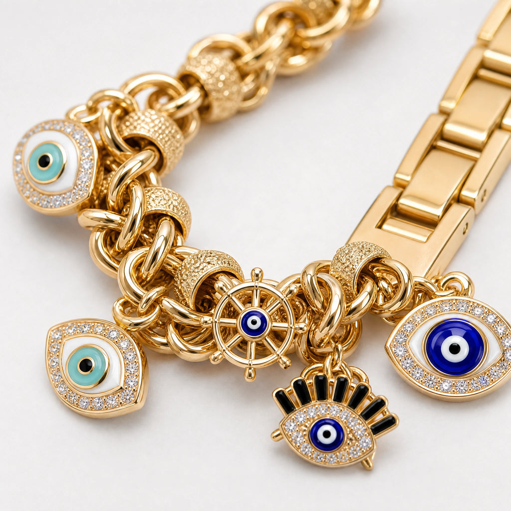 xstrape Gold Evil Eye Charm Apple Watch Band for Women
