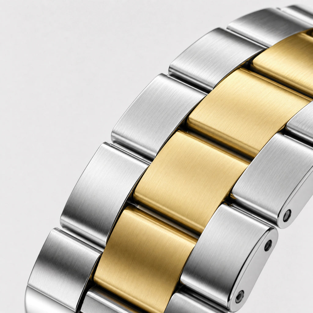 xstrape Luxury Stainless Steel Apple Watch Band with Rugged Metal Case - Silver & Gold