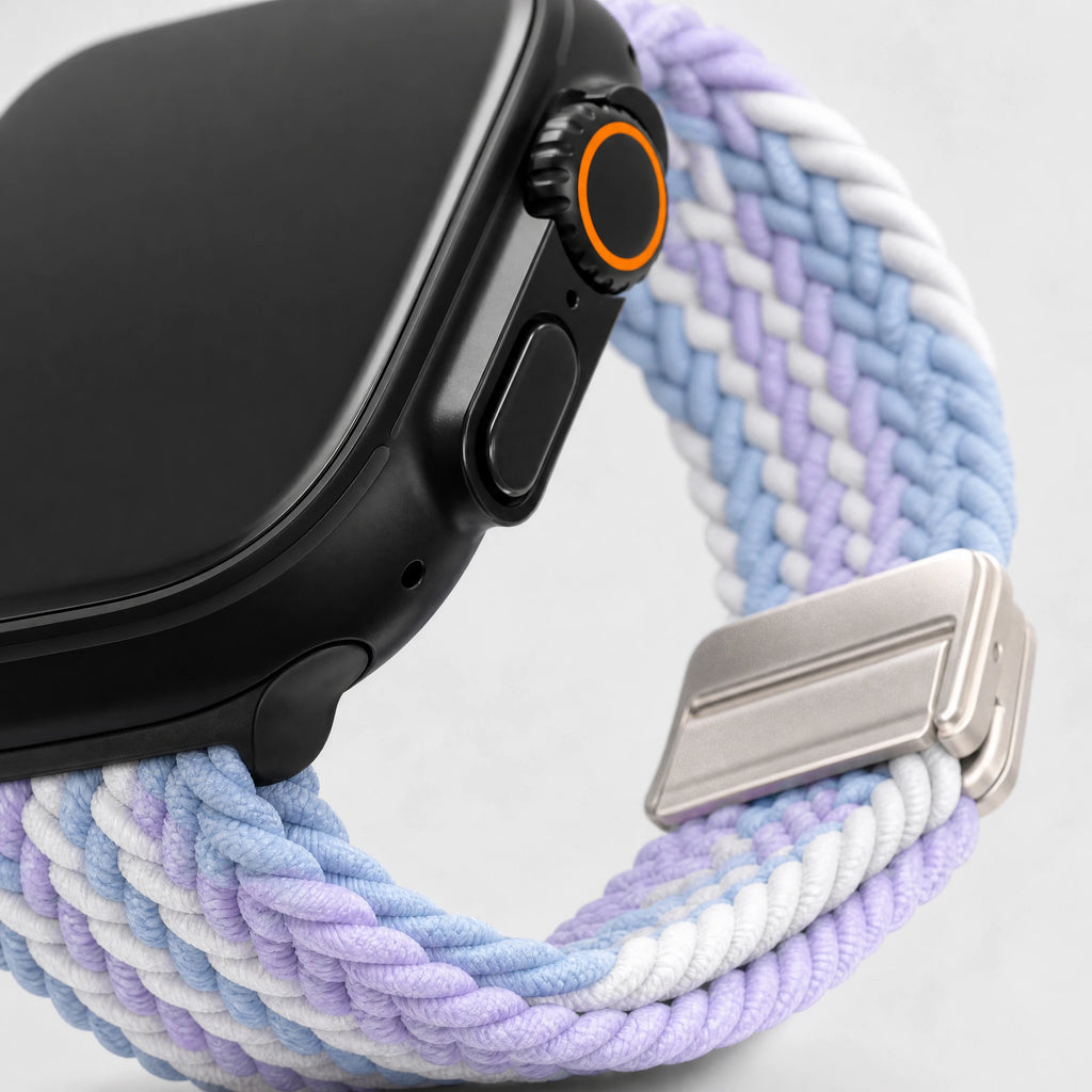 xstrape Pastel Braided Solo Loop Apple Watch Band - Soft Stretch Nylon Strap