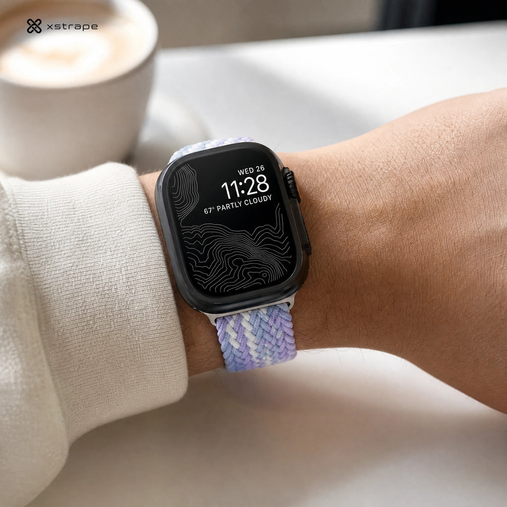 xstrape Pastel Braided Solo Loop Apple Watch Band - Soft Stretch Nylon Strap