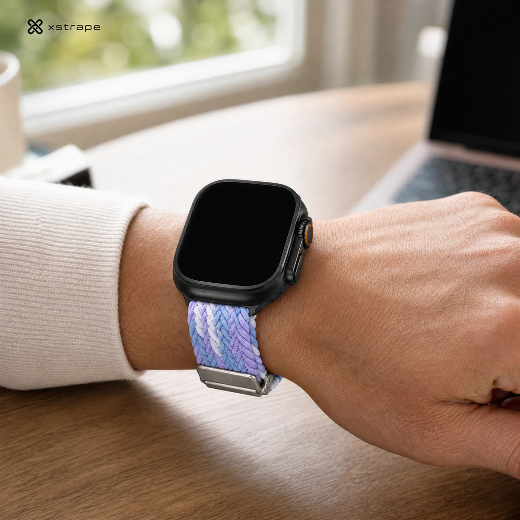 xstrape Pastel Braided Solo Loop Apple Watch Band - Soft Stretch Nylon Strap