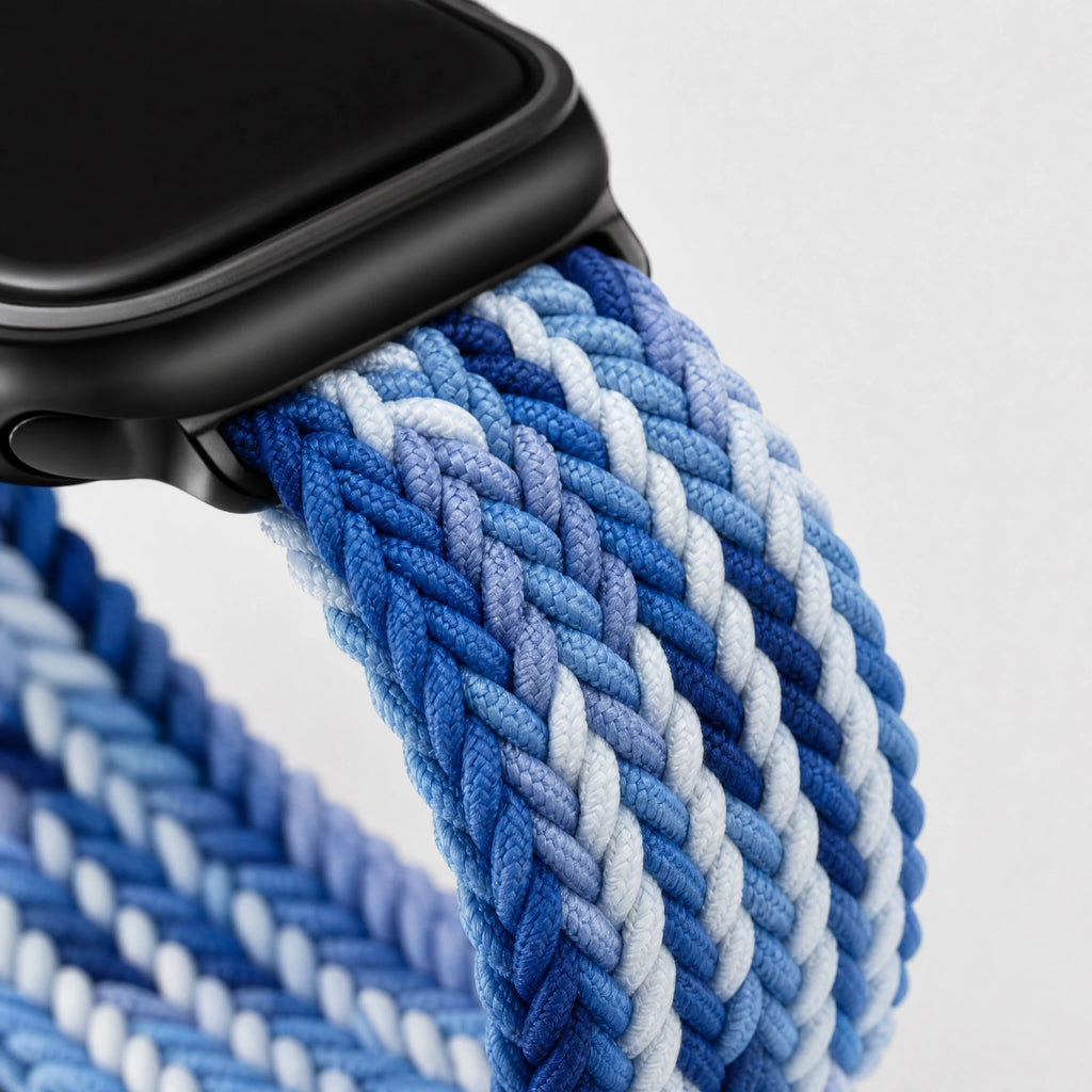 xstrape Blue Camo Braided Stretch Apple Watch Band - Comfortable Nylon Loop Strap
