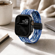 xstrape Blue Camo Braided Stretch Apple Watch Band - Comfortable Nylon Loop Strap
