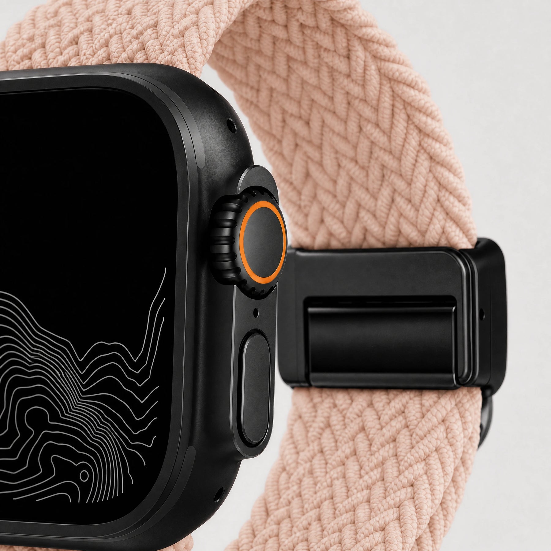 xstrape Peach Braided Solo Loop Apple Watch Band - Stretch Nylon Strap for Apple Watch Ultra