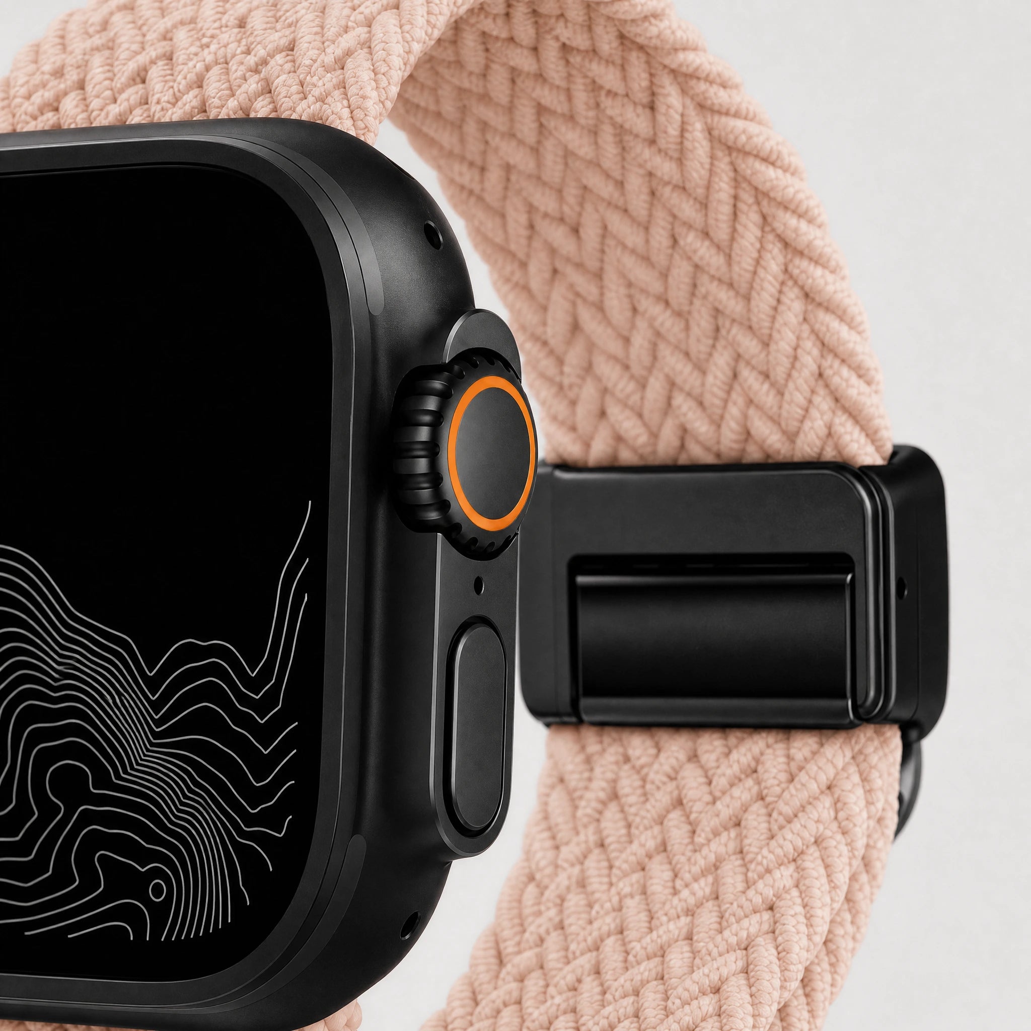 xstrape Peach Braided Solo Loop Apple Watch Band - Stretch Nylon Strap for Apple Watch Ultra