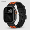 xstrape Rugged Black Orange Silicone Sport Band for Apple Watch Ultra