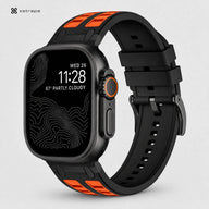 xstrape Rugged Black Orange Silicone Sport Band for Apple Watch Ultra