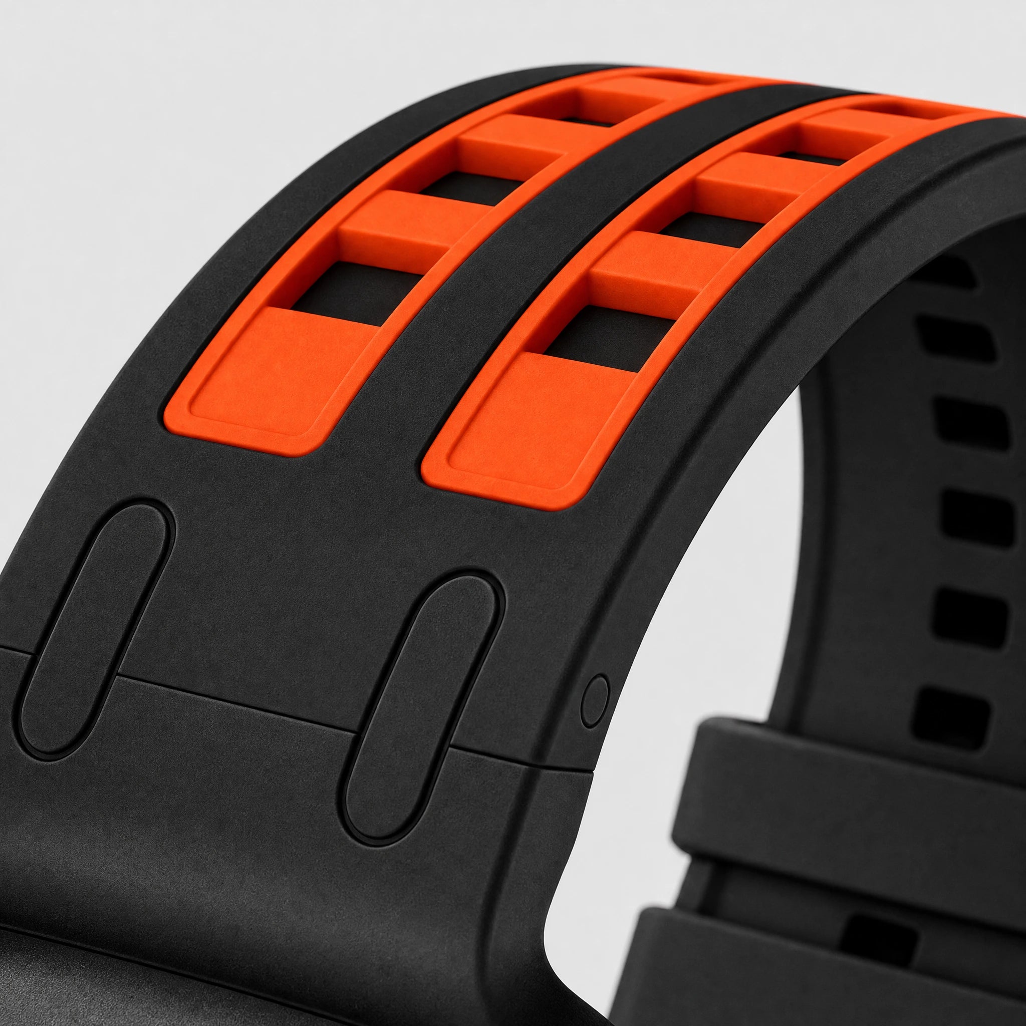 xstrape Rugged Black Orange Silicone Sport Band for Apple Watch Ultra