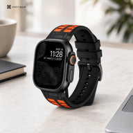 xstrape Rugged Black Orange Silicone Sport Band for Apple Watch Ultra