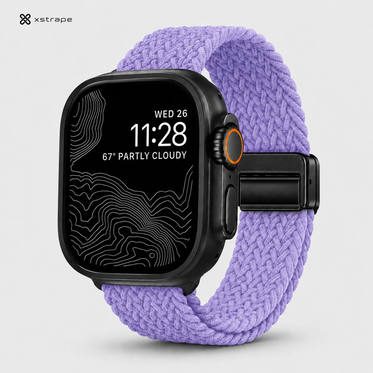 Xstrape Stylish Smartwatch with Purple Braided Strap