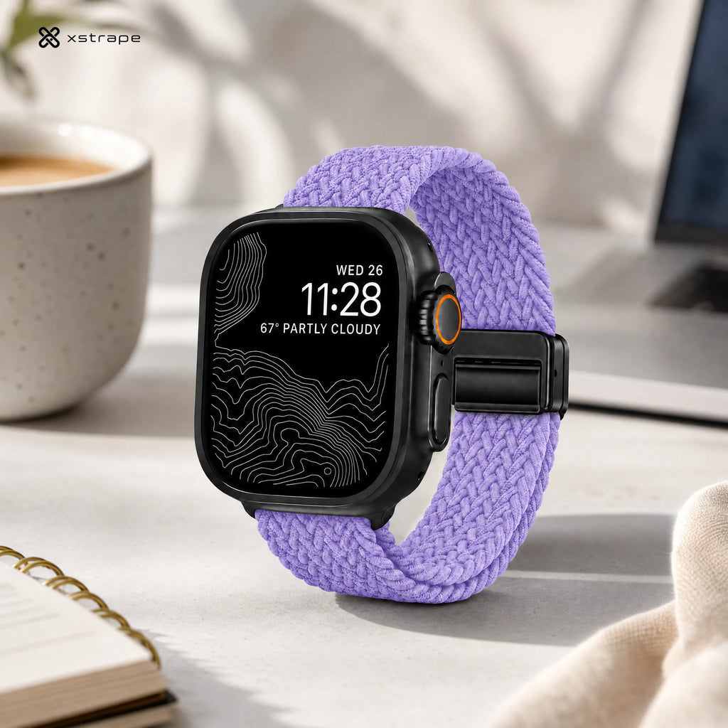 Xstrape Stylish Smartwatch with Purple Braided Strap