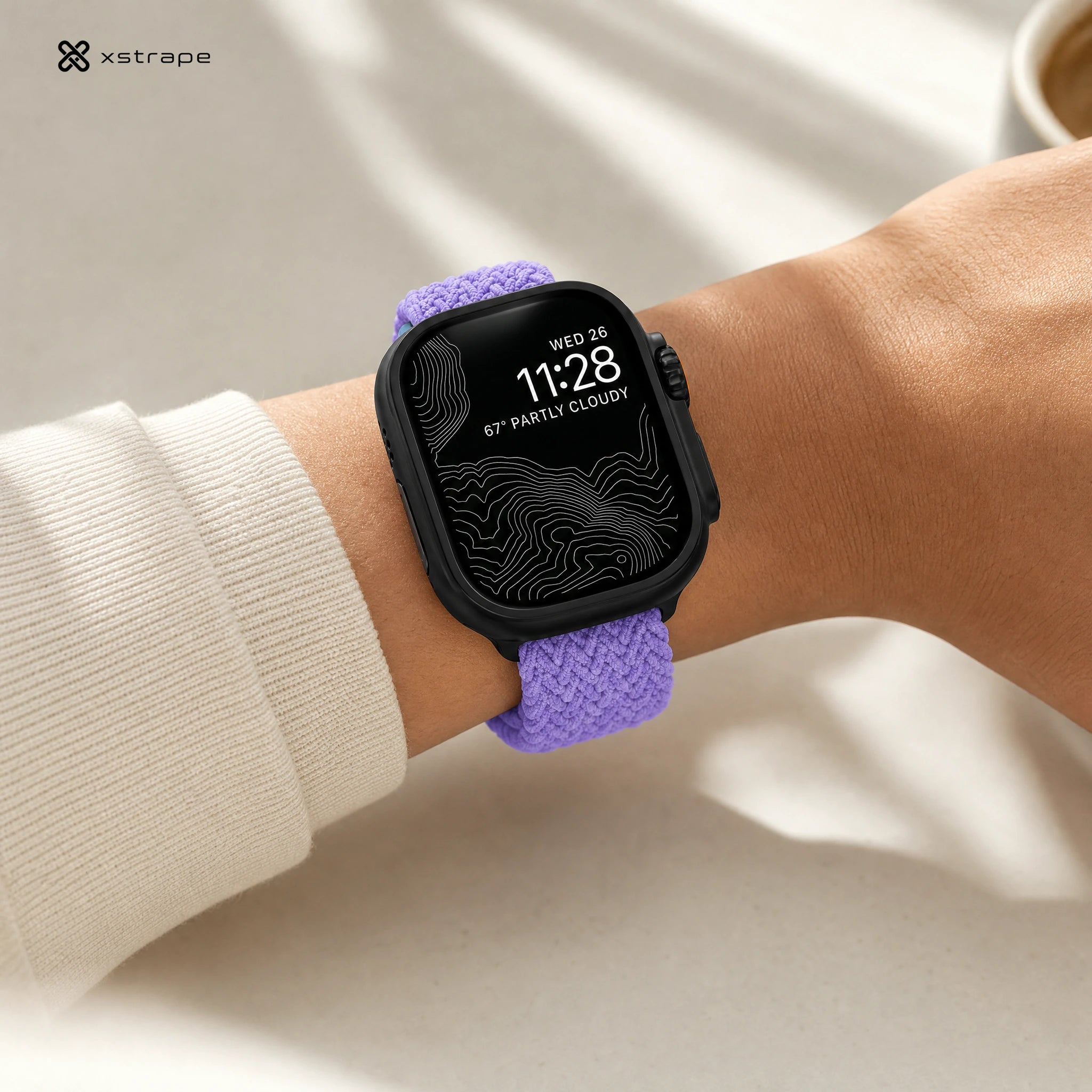 Xstrape Stylish Smartwatch with Purple Braided Strap