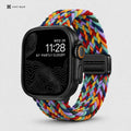 xstrape Rainbow Braided Apple Watch Band - Stretchy Nylon Solo Loop Strap