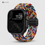 xstrape Rainbow Braided Apple Watch Band - Stretchy Nylon Solo Loop Strap