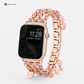 xstrape Rose Gold Charm Bracelet Apple Watch Band for Women with Pink Chain Links