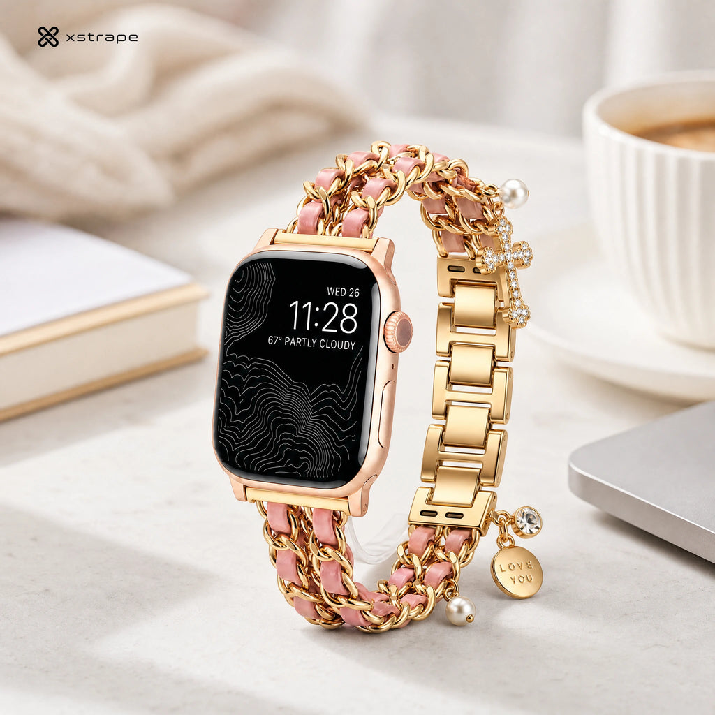Xstrape Elegant Smartwatch Bracelet - Rose Gold & Gold