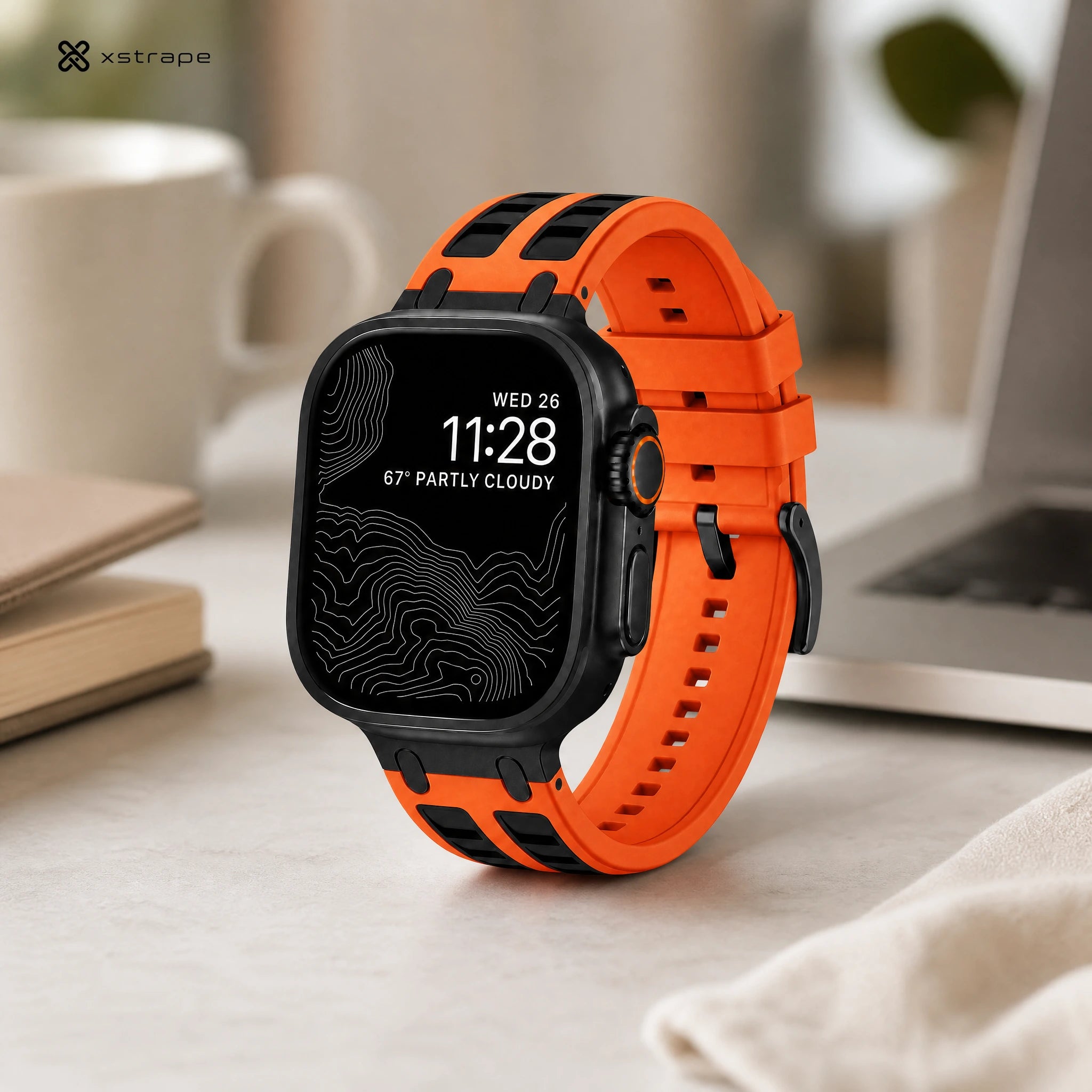 Xstrape Smartwatch with Stylish Orange Strap