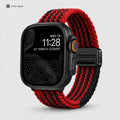 xstrape Red Black Braided Stretch Apple Watch Band for Ultra, Series 9, 8, 7, SE