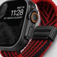 xstrape Red Black Braided Stretch Apple Watch Band for Ultra, Series 9, 8, 7, SE