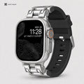 xstrape Rugged Metal Apple Watch Ultra Band with Black Silicone Strap