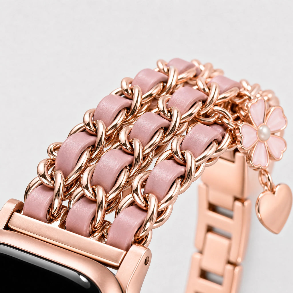 xstrape Rose Gold Pink Charm Bracelet Apple Watch Band for Women