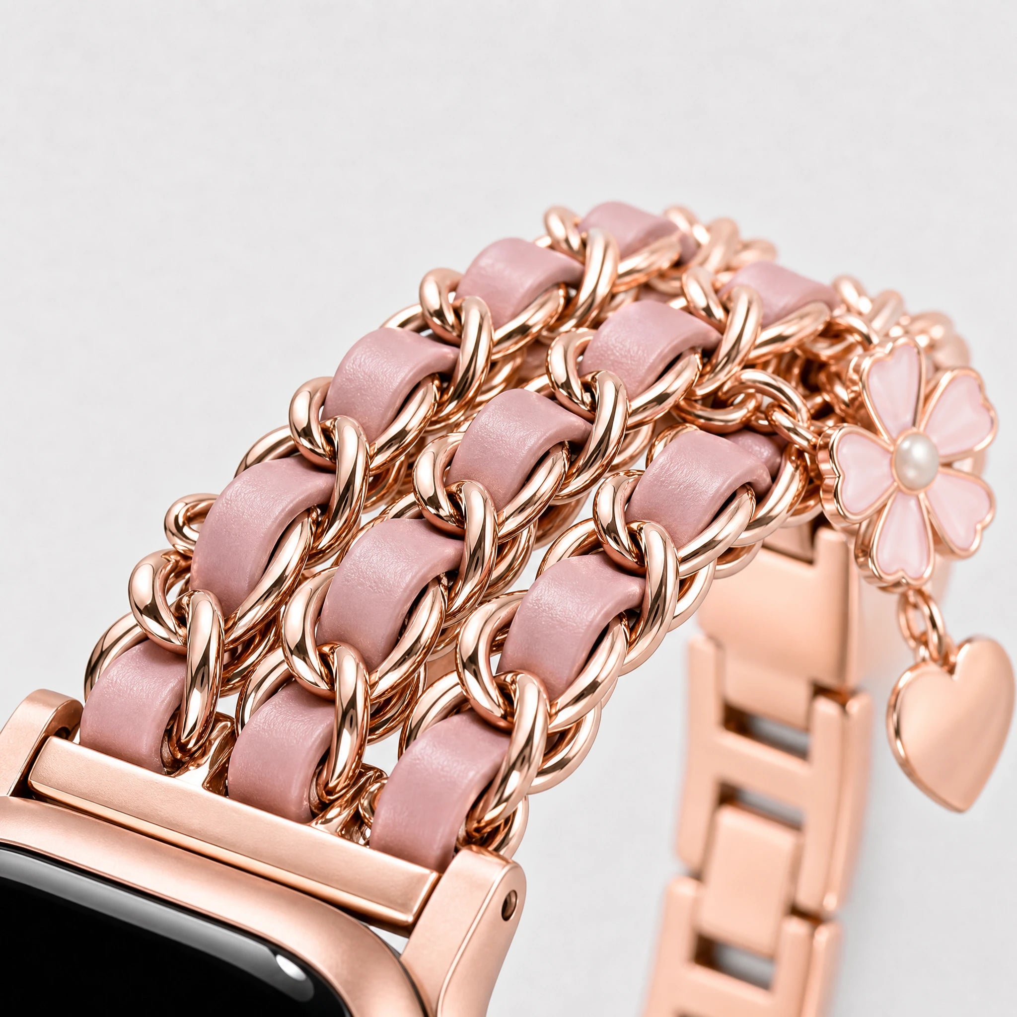 xstrape Rose Gold Pink Charm Bracelet Apple Watch Band for Women