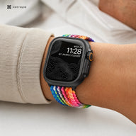 xstrape Rainbow Braided Elastic Apple Watch Band - Stretch Nylon Solo Loop Strap