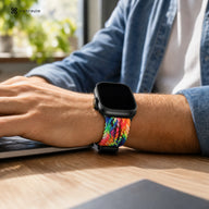 xstrape Rainbow Braided Elastic Apple Watch Band - Stretch Nylon Solo Loop Strap