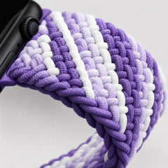 xstrape Purple Braided Solo Loop Apple Watch Band - Stretch Nylon Strap for Apple Watch Ultra, Series 9, 8, 7, SE