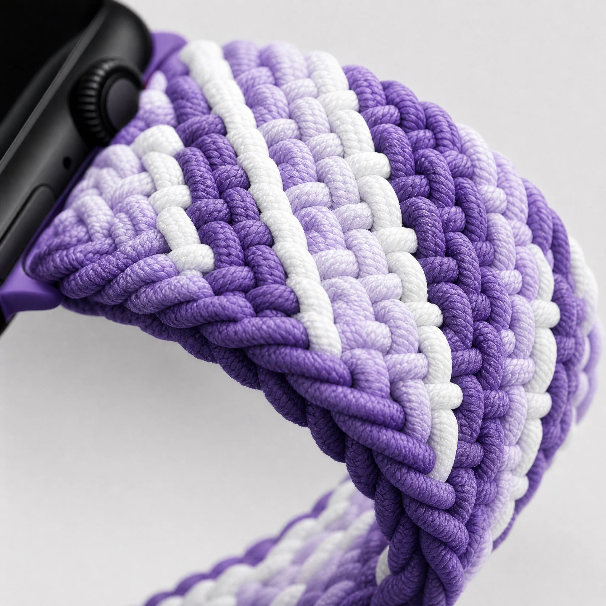 xstrape Purple Braided Solo Loop Apple Watch Band - Stretch Nylon Strap for Apple Watch Ultra, Series 9, 8, 7, SE