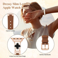 KALERI Black Shell Clover Slim Metal Bracelet for iWatch(Band Only) - Business & Dressy Strap, Compatible with Ultra 2/Ultra/Series 10-1/SE/SE2 (38-49mm) | For Women (Watch Not Included) (main image)