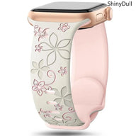 Engraved Silicone Smart Watch Band - Stylish Women’s Multi-Size Sports Wristband, Wearable Accessory (38-49mm, Compatible with Series & Ultra Models) - Color cream pink (variant image)