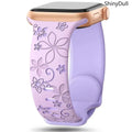 Engraved Silicone Smart Watch Band - Stylish Women’s Multi-Size Sports Wristband, Wearable Accessory (38-49mm, Compatible with Series & Ultra Models) - Color purple (variant image)