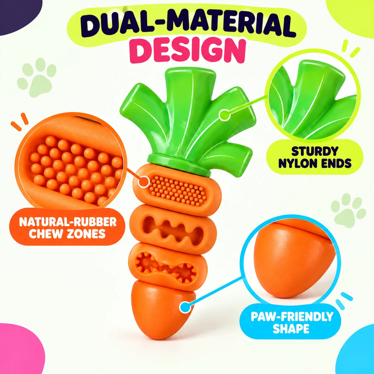 Carrot chew toy material details