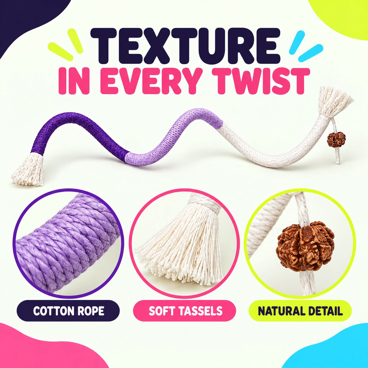 Organic cotton rope texture details