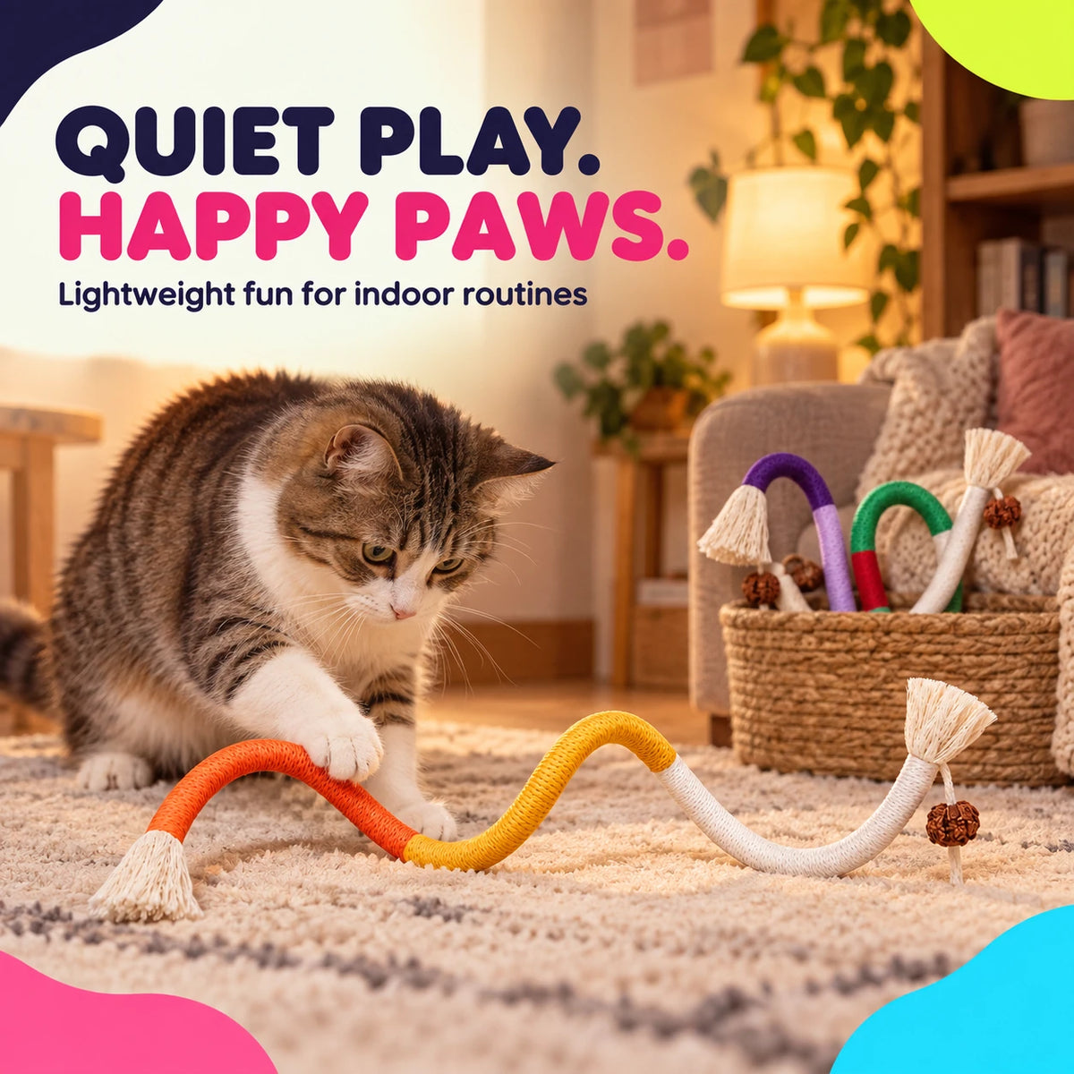 Quiet indoor cat play
