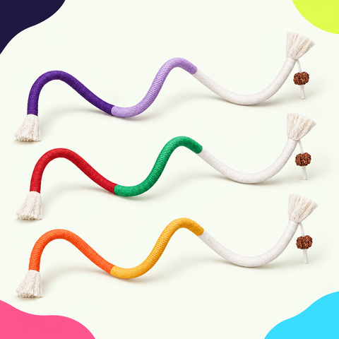 3-pack cotton cat chew ropes on clean background