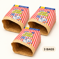 Three large kraft paper crinkle cat hideout bags