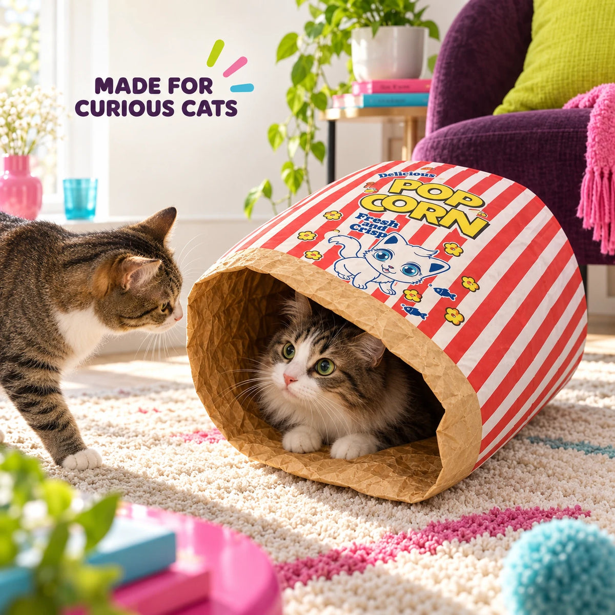 Indoor cat hideout lifestyle