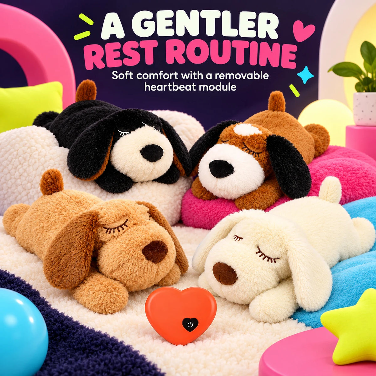 Heartbeat plush dog toy hero image