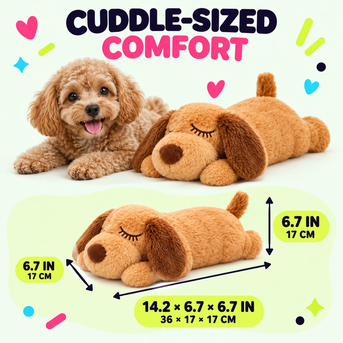 Heartbeat plush toy size guide