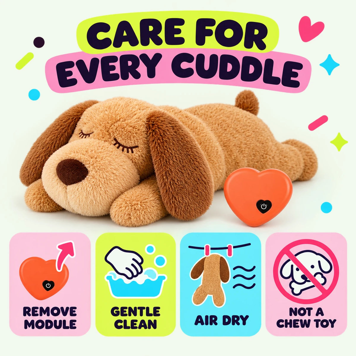 Heartbeat plush care guide