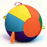 Rainbow Bright multicolor inflatable herding ball for outdoor dog play