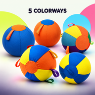 Five color options for the inflatable xstrapetm dog herding ball