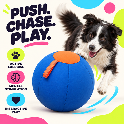 Dog herding ball designed for active exercise mental stimulation and interactive play