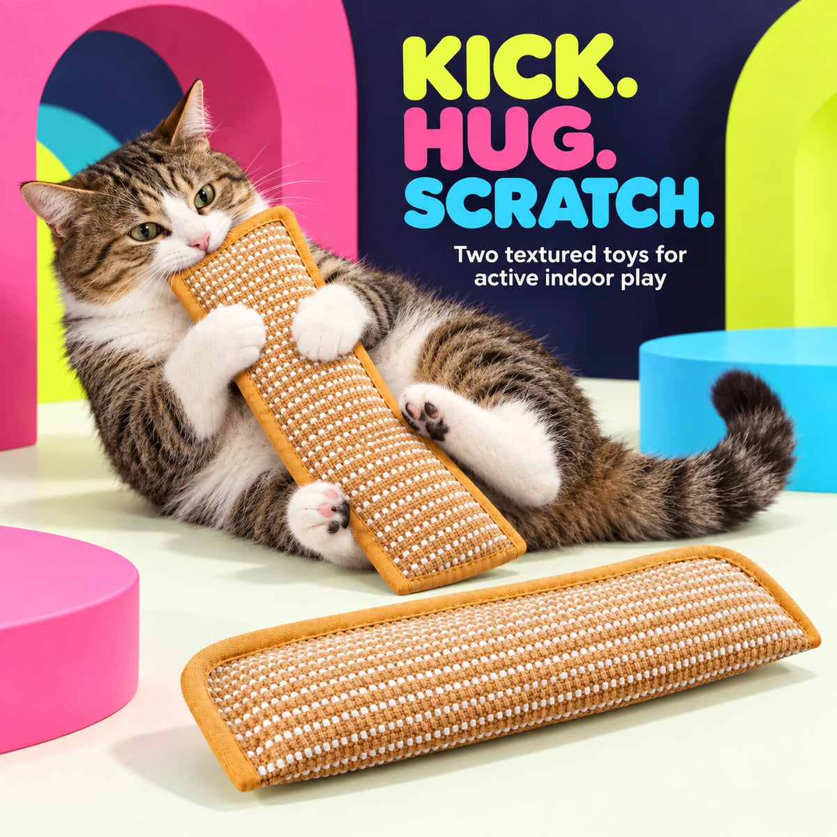 Natural sisal cat kicker toys hero image